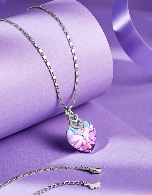 Load image into Gallery viewer, 3 Hearts Crystal Necklace for Women, Pendant Engraved Love You - Christmas Wedding Gifts for Her Anniversary Mother'S Day Valentine’S Day Birthday - in Gift Box
