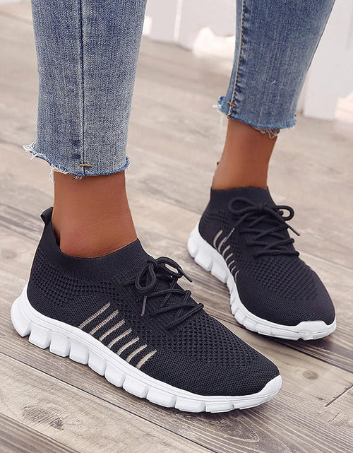 Load image into Gallery viewer, Black Running Shoes Women Womens Fashion Tennis Shoes Lightweight Mesh Running Walking Sneaker Lace-Up Sport Shoes Runing Breathable Shoes Sneakers
